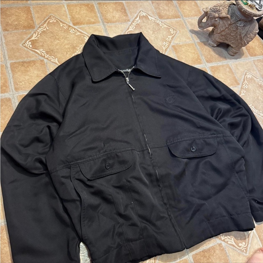 RARE Vintage 90s Guess Golf Country Club Black Bomber Jacket M/M - Made in USA